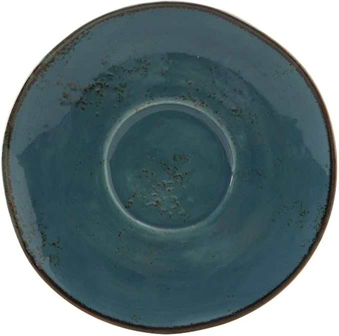Tuxton GGE-084 TuxTrendz Artisan Geode Ceramic Cup Saucer, 6-3/8, Azure Teal (Pack of 24)