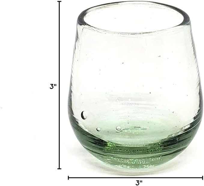 Clear 6 oz Roly Poly Glasses (set of 6), Recycled Glass, Lead-free, Toxin-Free (6 oz Roly Poly)