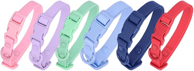Ovale Waterproof Dog Collar Leash Combo Set, Durable and Easy to Clean, for Small Dogs.(S, Dark Blue)