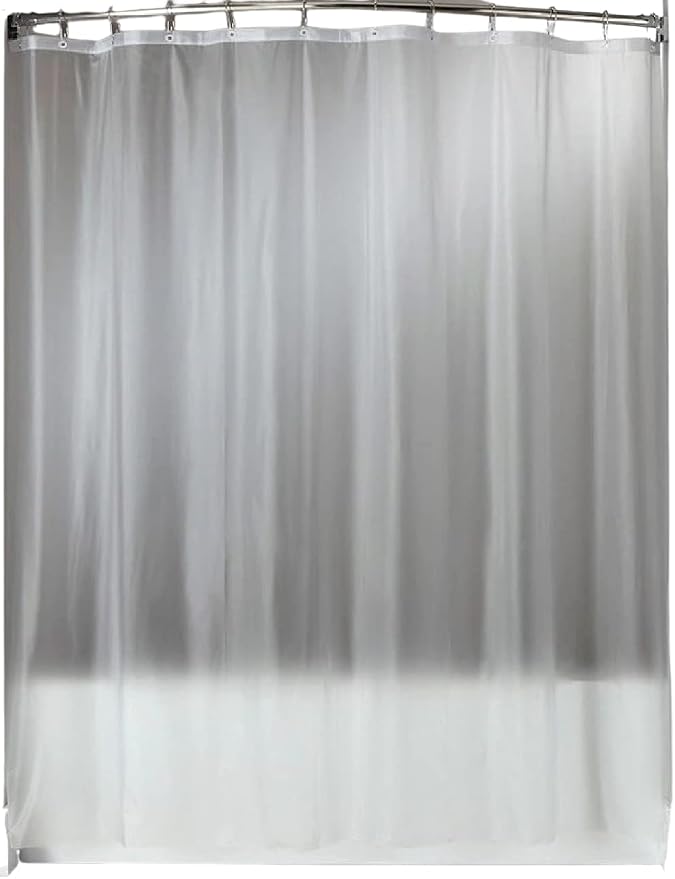 Dependable Industries inc. Essentials Vinyl Shower Curtain Liner 3 Guage Reinforced with 12 Metal Grommets Magnetized Bottom 70" x 72" Frosted Clear