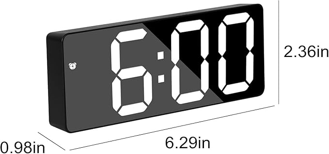Smart Digital Alarm Clocks for Bedrooms, Big Display Plug in Simple Basic Digital Clock, LED Screen, Snooze, Dimmable, Temperature, Date, Small Electronic Desk Clock for Kitchen Office