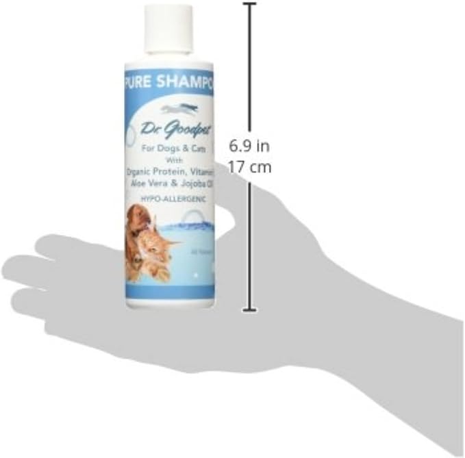 Dr. Goodpet Pure Shampoo - All Natural Hypo-allergenic Ingredients: Jojoba, Aloe, Coconut and Vitamin E - 8 oz.