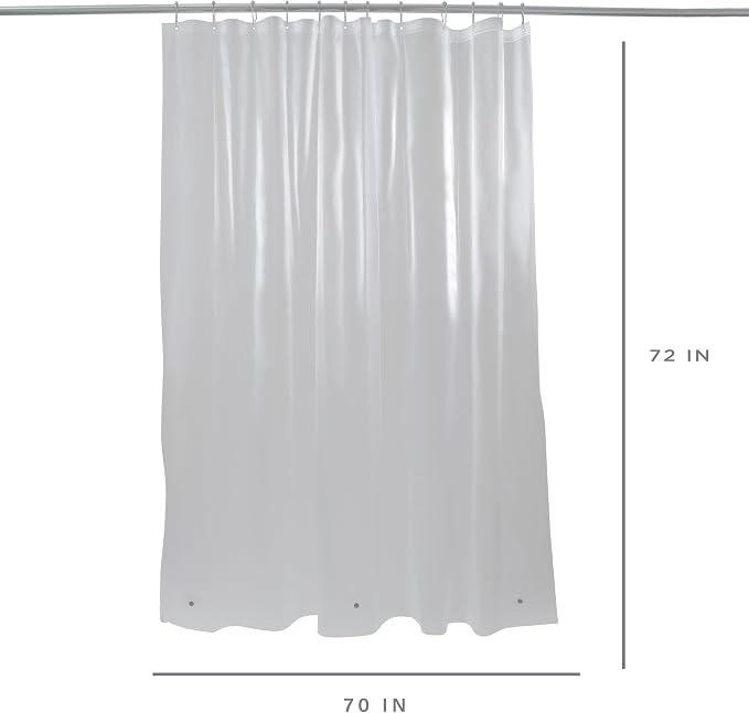 Bath Bliss 2 Pack PVC Standard Shower Curtain Liner | 3G | 70"x72" | Magnetic Hem | Frost