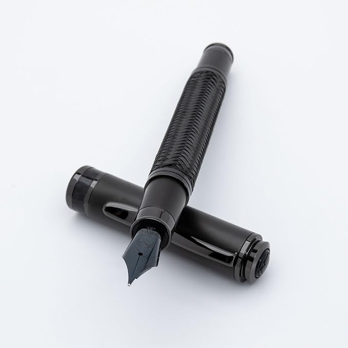 Monteverde Innova Formula M Fountain Pen, Black - Extra Fine Nib, Luxury Pen with Durable PVD Coating, Refillable, JoWo Stainless Steel Nib, Premium Gift Box