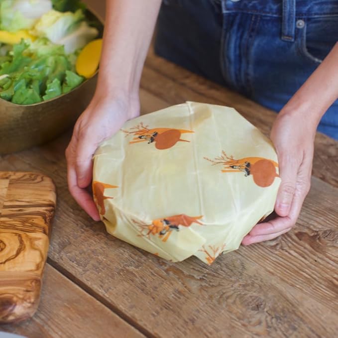 BAYU WaxWrap Beeswax Paper – 1.2M Beeswax Food Wraps – Organic Cotton Roll for Food Storage – Sustainable Eco-Friendly Plastic Alternative – Reusable and Durable – Adjustable Size