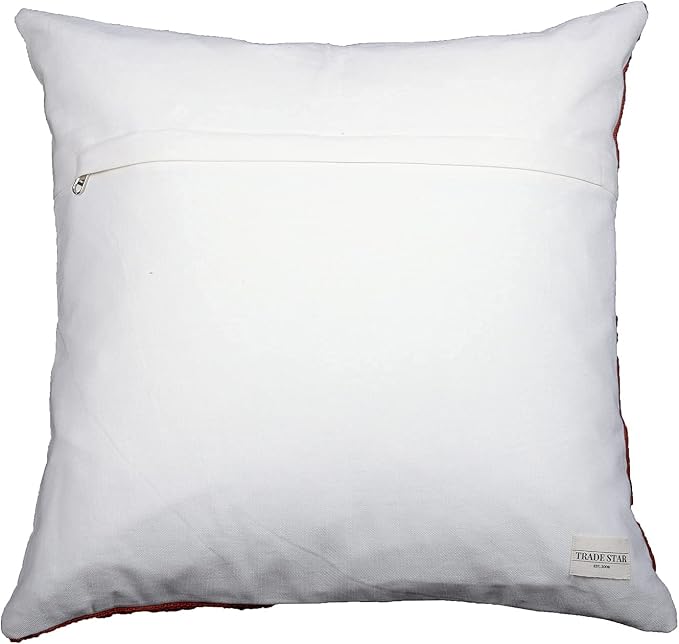 Trade Star Farmhouse Designer Cushion Cover 100% Cotton Pillow Cover for Home Decor Handloomed Pillow Case Throw Cushion Cover Decorative Indian Modern Luxury (Rust MAPPLE 18X18 INCHES)