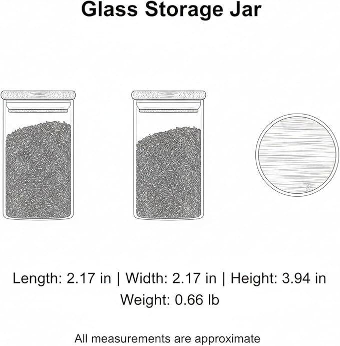 Borosilicate Glass Storage Jar with Bamboo Lid, Airtight Dry Food Canister for Kitchen Pantry & Countertop Organization