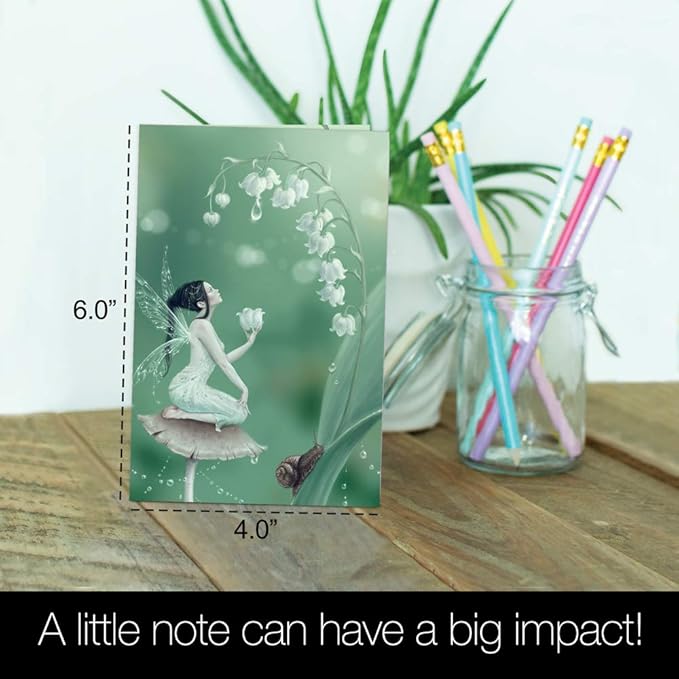 Tree-Free Greetings - All Occasion Cards - Artful Designs - 12 Greeting Cards + White Envelopes - Made in USA - 100% Recycled Paper - 4 x 6 - Lily of the Valley (FS66498)