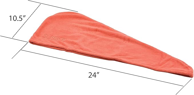 Sleek'e Microfiber Hair Wrap | Ultra Absorbent and Soft Anti-Frizz Quick Dry Hair Turban Twist Towel for Drying Thick, Curly, and Long Hair (Millenial Pink)