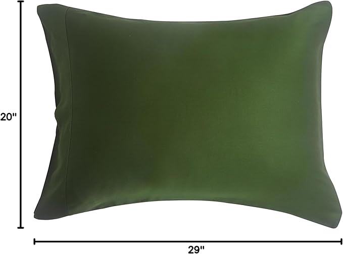 DOZ by SIJO Pillowcase Set, 100% Viscose derived from Organically Grown Bamboo, Buttery Soft, Silky, Breathable, Cooling, Oeko-TEX, High GSM, 2-Pack, Envelope Closure (Queen, Forest)