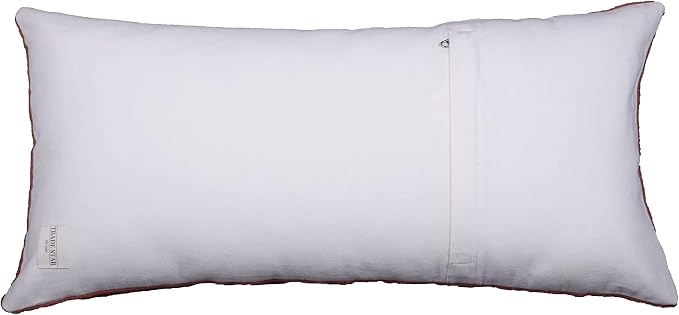 Trade Star Handmade Throw Pillow Cover Handloomed Cushion Case 100% Cotton Cushion Cover Designer Cushion Cover Luxurious Pillow Cover Decorative Oblong for Living Room (Rust Solid 14X36 INCHES)