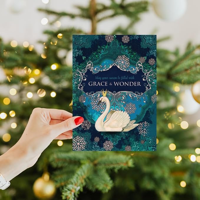 Tree-Free Greetings - Season's Greeting Cards - Artful Designs - 10 Cards + Matching Envelopes - Made in USA - 100% Recycled Paper - 5 x 7 - Grace and Wonder (HB93245)