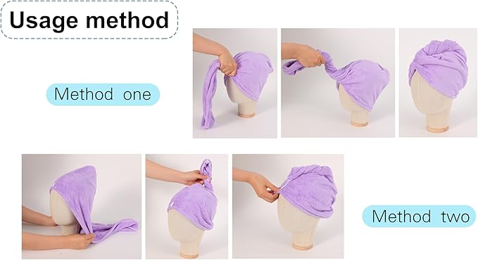 Microfiber Hair Drying Towel Wrap for Women, Hair Turbans Towel for Wet Hair,turbie Twist Hair Towels(The Color of the Picture is for Reference only) (Apricot Yellow-Double Layer)