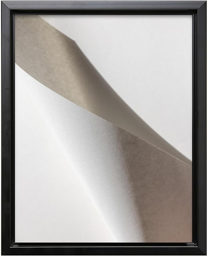 Monem Art Minimalist Folded Paper Abstract Print - Scandinavian Neutral Texture Art Poster - Wall Decor for Living Room, Bedroom or Office - 8x10 Black Framed CANVAS Wall Art by Mareike Bohmer