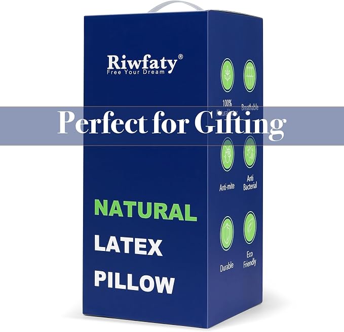 Firm Talalay Latex Pillow, Slim Design, Instant Cooling Ice Silk Pillowcase, OEKO-TEX Certified Supportive Bed Pillow for Neck Pain, Non-Flattening for Stomach Sleepers (Standard - 4.7" Low Profile)