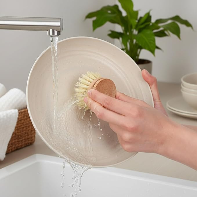 10pcs Natural Wooden Dish Brush Replacement Heads with Sisal Bristles – Eco-Friendly Kitchen Scrubber Refills for Pots, Pans, Utensils – Safe Scratch-Free Cleaning Brush Heads (1.89x1.57in)