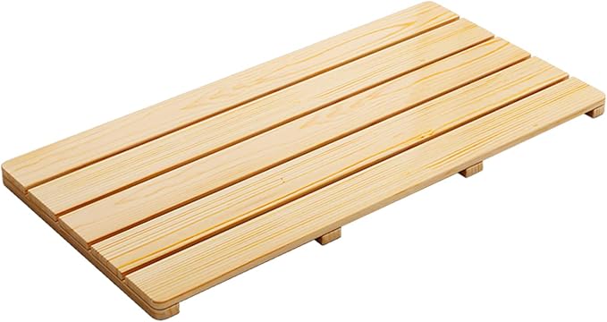 Bamboo Duckboard Bath Mat,Natural Wooden Shower Mat,Bamboo Bath Mat Rectangular Non Slip Shower and Bathroom Mat,for Bathroom,Bathtub,Shower,Sauna,Hot Tub,Customizable,80x110cm/31x43in