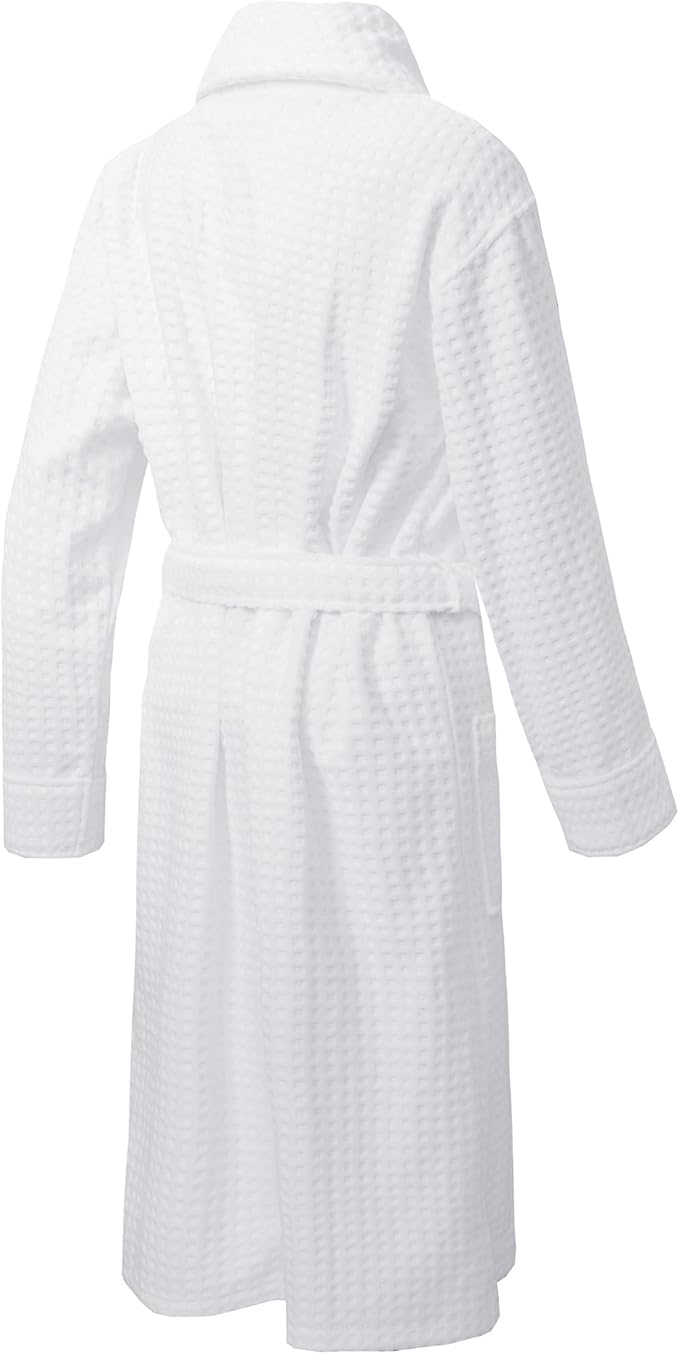 Alpine Swiss Elyse Womens Luxury Waffle Knit Cotton Bathrobe Shawl Collar Hotel Spa Robe
