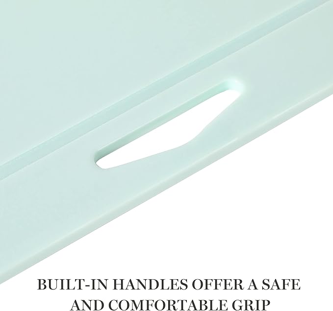 Martha Stewart BPA Free Plastic Cutting Board 2pc Set (16" x 12" and 12" x 8") - Martha Blue - Dishwasher Safe