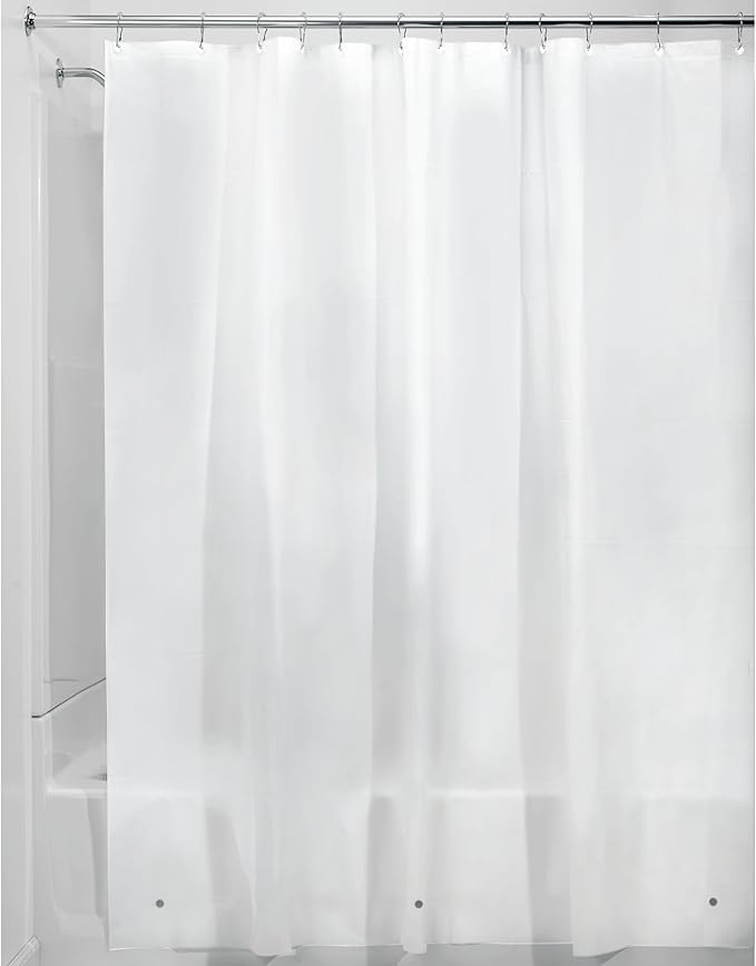 iDesign Waterproof PEVA Bathroom Shower Curtain Liner - 72" x 72", Frost
