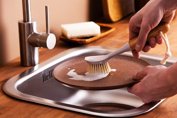 Bamboo Dish Brush, Beige, Standard