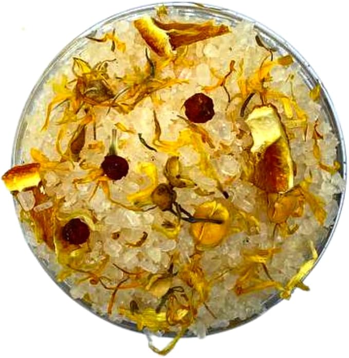 Natural Floral Soaking Bath Salt - Detox Body & Foot Soak - Pink Himalayan & Dead Sea Salt Flakes - Relaxing Bath Soak (Passion Citrus)