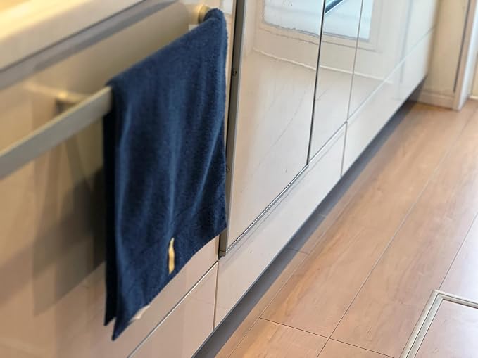 Highly Absorbent & Quick-Dry Organic Cotton Hand Towels, Lightweight & Resilient, Made in Japan, Oeko-Tex Class 1 Certified, 13.8 x 28 inch, Navy, Pack of 2 – Proof of Purity