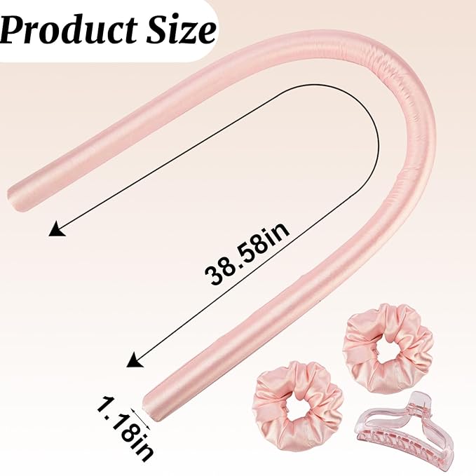 Heatless Curls Overnight,Hair Curlers to Sleep In,No Heat Satin Curling Rod Set,Eternal Muse Rollers,Sleeping Blowout Headband,Foam Curly Tie Ribbon Styling Tool for Long Hair