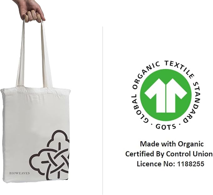 BIOWEAVES 100% Organic Cotton Sheets, 300 Thread Count 4-Piece GOTS Certified Bed Sheet Set Fits Mattress Upto 17" Deep Pocket, Soft & Silky Sateen Weave (Queen, Undyed Natural)