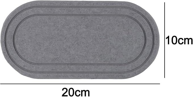 2PCS Diatomite Earth Sink Tray, Fast Drying Soap Dish with Striped Drainage Pad, Silicone Footed Kitchen Faucet Mat, Absorbent Stone Coaster(B)