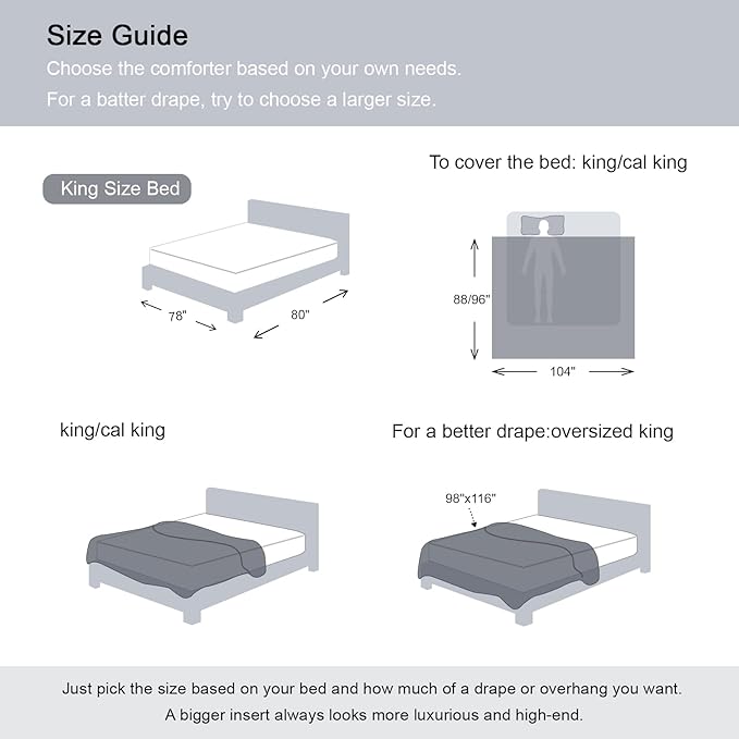 Homelike Moment Oversized King Comforter - Blue Duvet Insert Down Alternative Bed Oversize King Comforter, Lightweight Bedding Comforters Quilted Soft All Season Reversible Navy/Light Blue