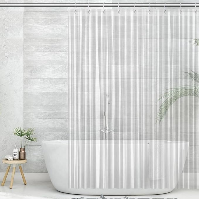 FGY Shower Curtain Liner 72" x 72" PEVA Plastic Shower Curtain with 12 Metal Grommet for Bathroom (Clear)