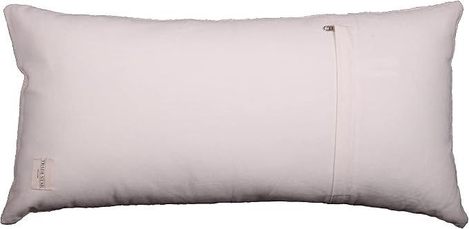 Trade Star Decorative Pillow Cover 100% Cotton Lumbar Cushion Cover Handmade Pillow Case Modern Throw Case Room Decor Authentic Boho Large Bedding (Ivory NOVA 12X24 INCHES)