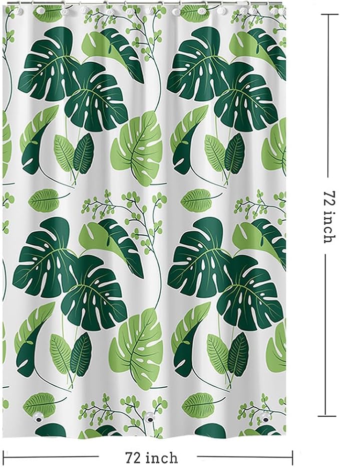 Plastic Shower Liner - Premium PEVA 4G Shower Curtain Liner with Rustproof Grommets and 3 Weighted Magnets, Waterproof Shower Curtains for Bathroom (Turtleback Leaf)