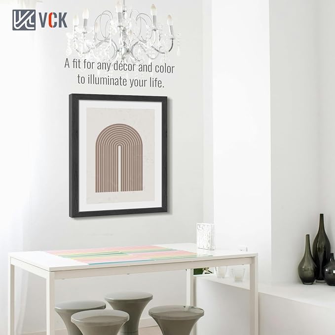 VCK 18x24 Poster Frame Solid Wood Black 3 Pack Picture Frames 20 x 30 Inches with Wall Mounting Hanging