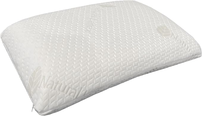 100% Natural Talalay Latex Pillow – Medium Firm Support for Neck & Shoulder Pain Relief – Breathable, Eco-Friendly – Standard Size with Removable Washable Cover – Non-Toxic, No Memory Foam