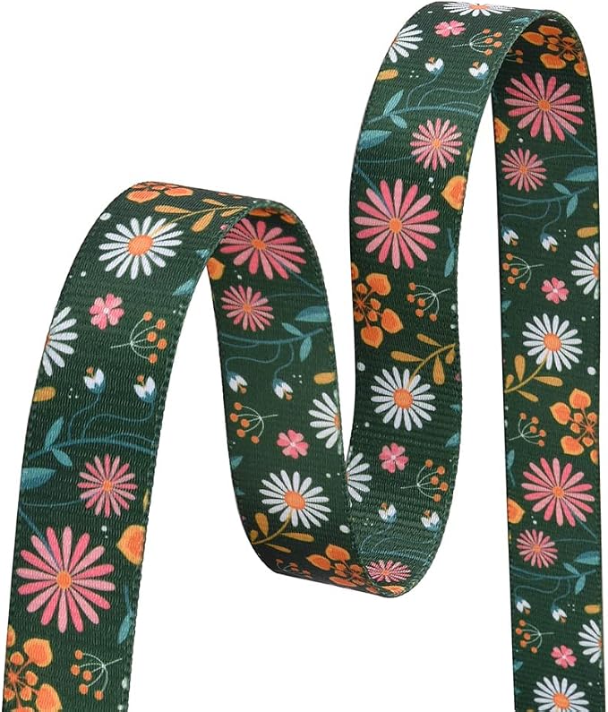 Mihqy Dog Collar with Bohemia Floral Tribal Geometric Patterns - Soft Ethnic Style Collar Adjustable for Small Medium Large Dogs(Dark Green Flower,S)