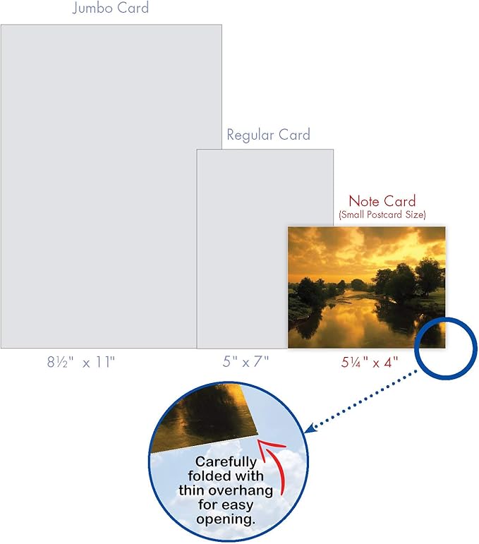 The Best Card Company - Box of 10 All Occasion Cards Blank (4 x 5.12 Inch) - Scenic Landscape Cards Assorted - Sun Settings M1740BN