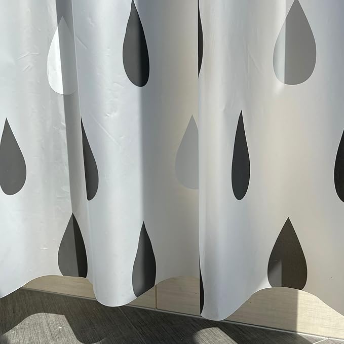 Plastic Shower Curtain Liner, Premium EVA 6G Raindrop Shower Curtain, Shower Curtains for Bathroom with 3 Magnetic Weights and Rustproof Grommets (Raindrops, 72x72 in)