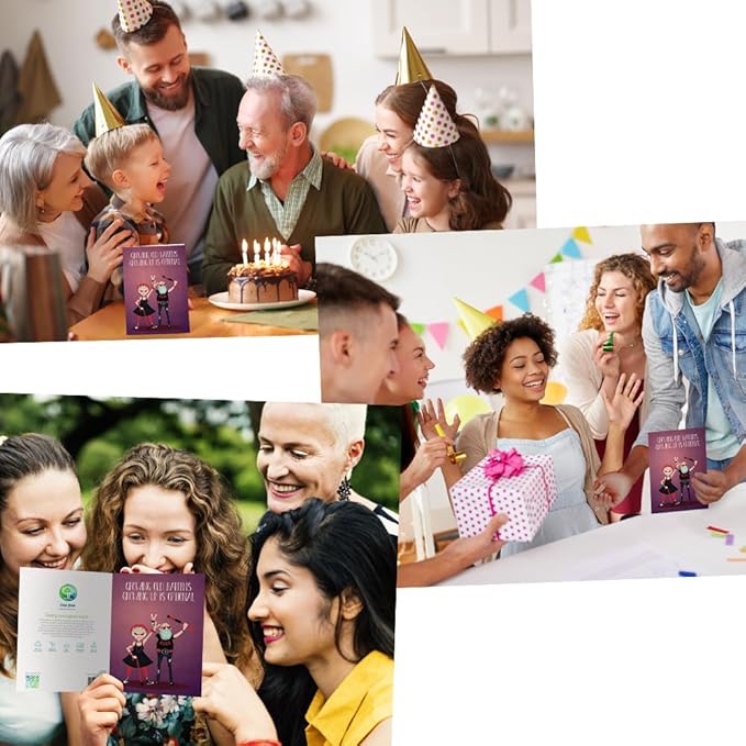Tree-Free Greetings - Birthday Card - Artful Designs - 1 Card + Matching Envelope - Made in USA - 100% Recycled Paper - 5 x 7 - Growing Old (GO61229)