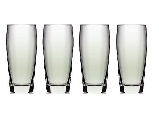 North Mountain Supply Green Amsterdam Beer Glasses - Made from Recycled Glass - 12 Ounces - Set of 4