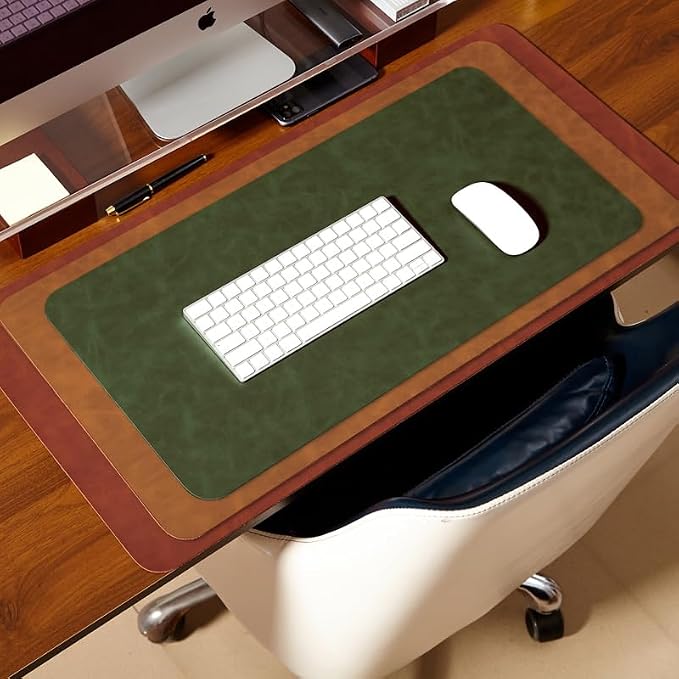 Distressed Leather Desk Mat - Non-Slip PU Desk Pad for Office and Home - Desk Organization and Accessories - Ideal for Large Mouse Pad and Desk Mats on Top of Desks(Lavender,31.5"x 15.7")