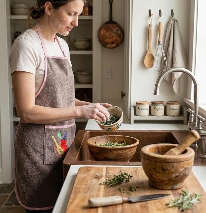 Abstract Terry Cotton Aprons For Cooking - Chef Apron with Pocket Adjustable Neck Strap - Kitchen Apron Men Women - 24"x28"