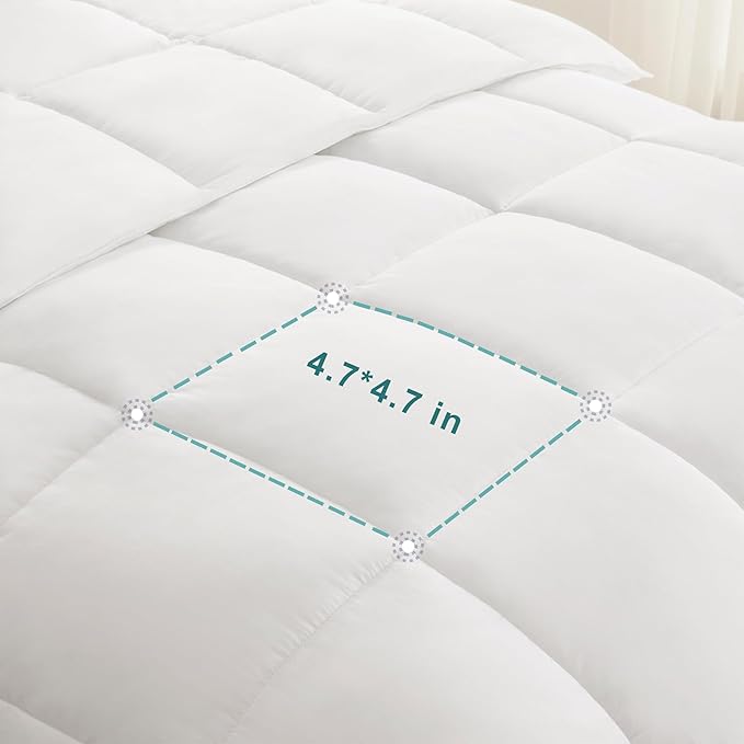 ACCURATEX King Duvet Insert Comforter,100% Cotton Shell, 400GSM Thick Fluffy Down Alternative Comforter,Breathable Soft White Hotel Bed Duvet Insert with Corner Tabs (104''x90'')
