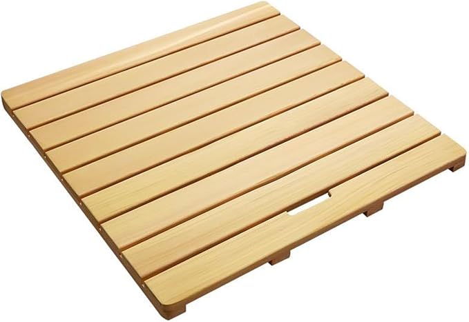 Teak Shower Mat Foldable Luxury Wooden Non-Slip Wood Bath Mat for Bathroom Bathtub Indoor Outdoor,Bamboo Bath Mat with Non Slip Feet – Waterproof Shower Mat for Bathroom – Multipurpose Woode