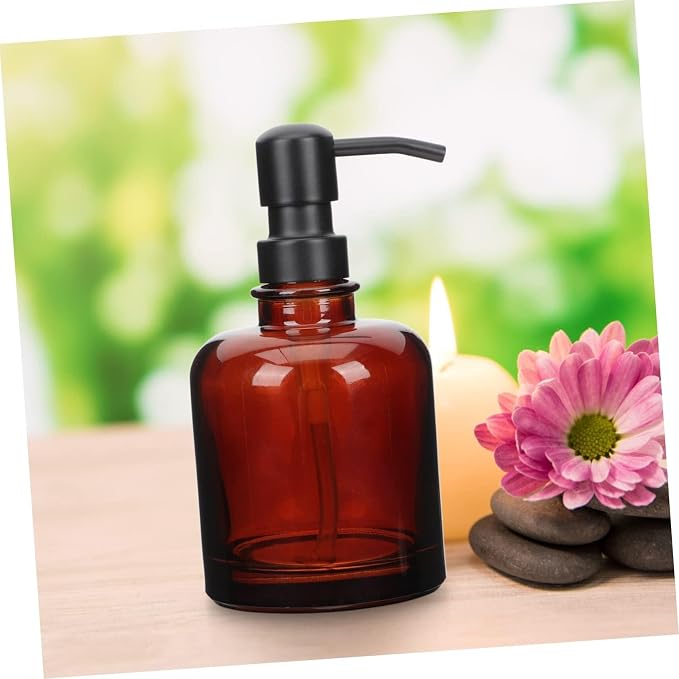 soap Dispenser Glass Soap Dispenser with Ergonomic Stainless Steel Pump Refillable Household Bottle Hand soap Container