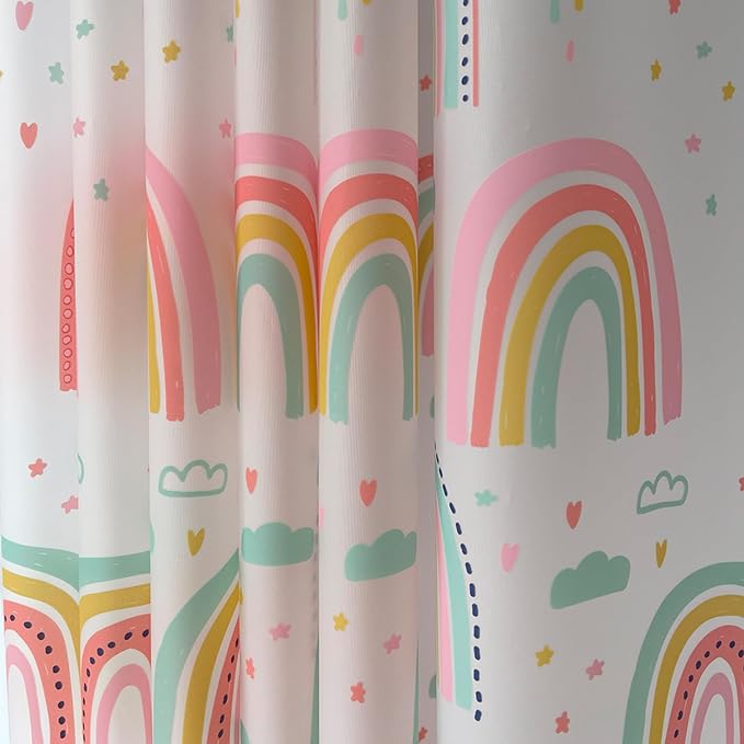 Plastic Shower Liner - Premium EVA 6G Shower Curtain Liner with Rustproof Grommets and 3 Weighted Magnets, Waterproof Shower Curtains for Bathroom (Rainbow, 72" x 78")