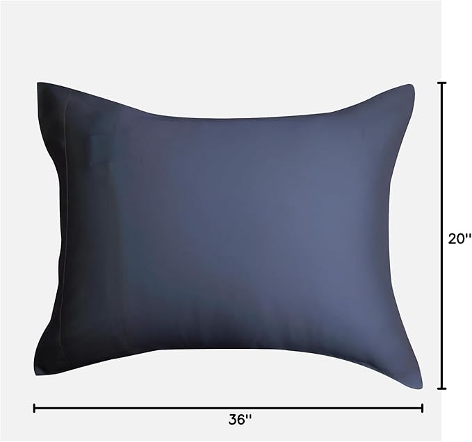 DOZ by SIJO Pillowcase Set, 100% Viscose derived from Organically Grown Bamboo, Buttery Soft, Silky, Breathable, Cooling, Oeko-TEX, High GSM, 2-Pack, Envelope Closure (King, Sapphire)