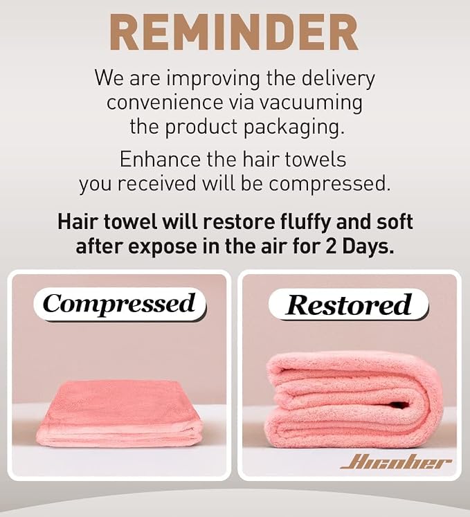 Hicober Microfiber Hair Towel, 3 Packs Hair Turbans for Wet Hair, Drying Hair Wrap Towels for Curly Hair Women Anti Frizz (Pink,Blue,Purple)