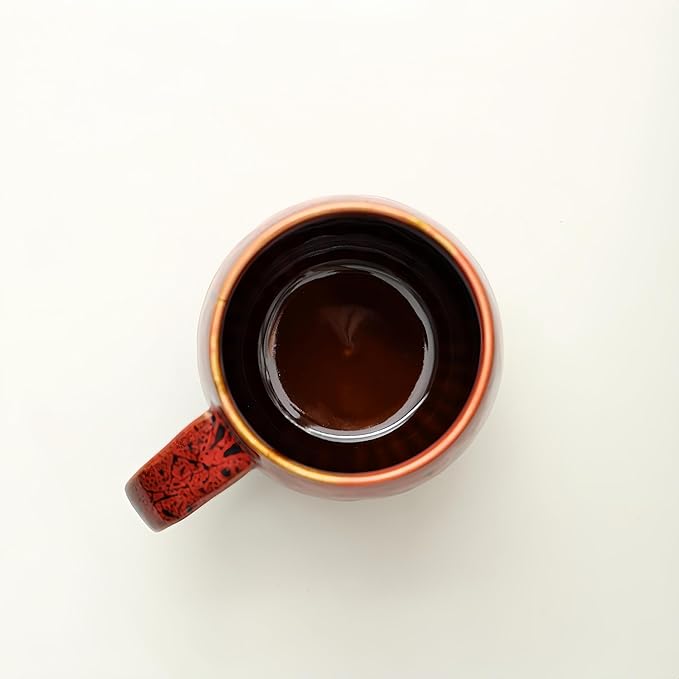 20oz Large Coffee Mug - Unique Handcrafted Look Ceramic Cup, Large Tea Mug, Microwave & Dishwasher Safe (red)